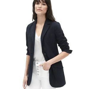 Pinstripe Navy Blazer